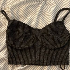 Ribbed bustier corset top